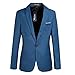 VOBAGA Men's Slim Fit Casual One Button Suit Blazers Blue XXXL