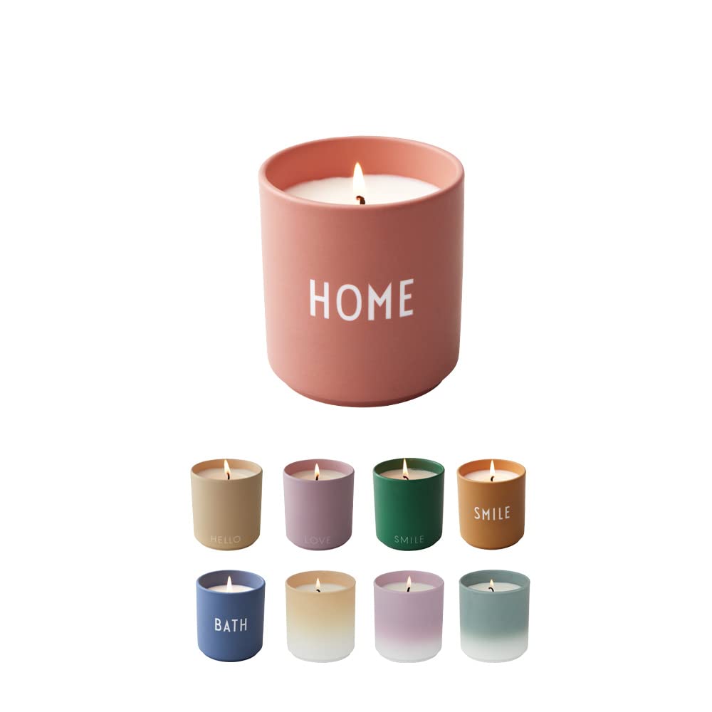 Design Letters Scented Candle Gift for Women | Jar Candles Perfect for Table Decoration | 100% Soy Wax Candle in Porcelain Cup | Ideal for Home Decoration | 51 Hour Burning time Calm Scent