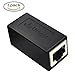 Dingsun RJ45 Coupler, Ethernet Extender for Cat7/Cat6/Cat5e/Cat5 Female to Female Ethernet Coupler Connector(1pack, Black)