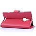 Premium Leather Wallet Flip Bracket Case Cover for Nokia Lumia 1520 (Wallet - Red)