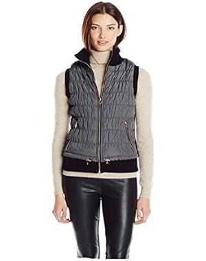 Calvin Klein Performance Puffer Vest with Sweater Rib Inserts Charcoal X Small