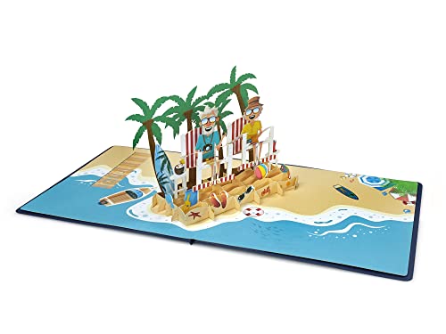 CUTPOPUP Funny Beach Couple – 3D Anniversary Card, Birthday Card, Wedding Greeting Card, Gift Card, Original Gifts for Women (Funny Couple) US8-OC211ES