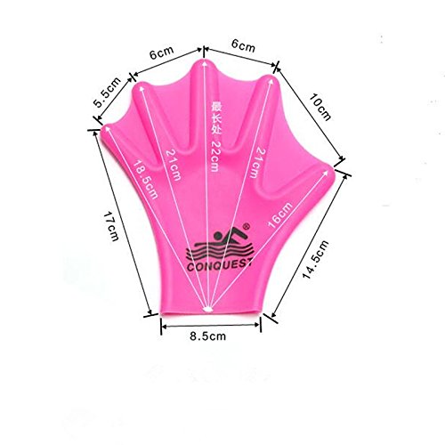 Swimming Dive Hand Paddles Soft Silicone Webbed Gloves Swim Aquatic Training Accessories 2 PCS for Adult (ROSE) by VERISA