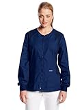 Cherokee Women's Scrubs Flexibles Zip-Front Warm-Up Jacket, Navy, X-Large
