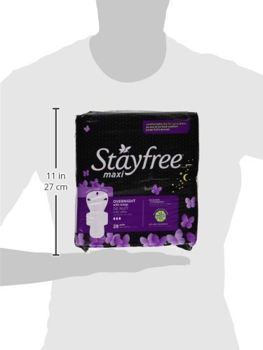 Stayfree Maxi overnight with wings pads-28 ct (380040739000)