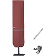 Garden Balsam Patio Umbrella Cover with Rod for 7 to 11 Ft Umbrellas & 15 Ft Double-Sided Umbrellas, Protective Waterproof Cover with Zipper, Red