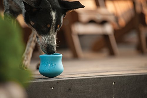 West Paw Zogoflex Toppl Interactive Treat Dispensing Dog Puzzle Play Toy, 100% Guaranteed Tough, It Floats!, Made in USA, Small, Tangerine