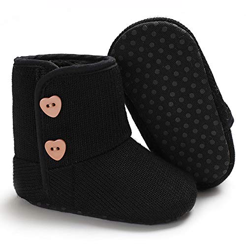 image for Kasien Baby Shoes, Infant Newborn Baby Girls Cashmere Winter Button Bo