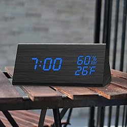 Digital Alarm Clock, with Wooden Electronic LED