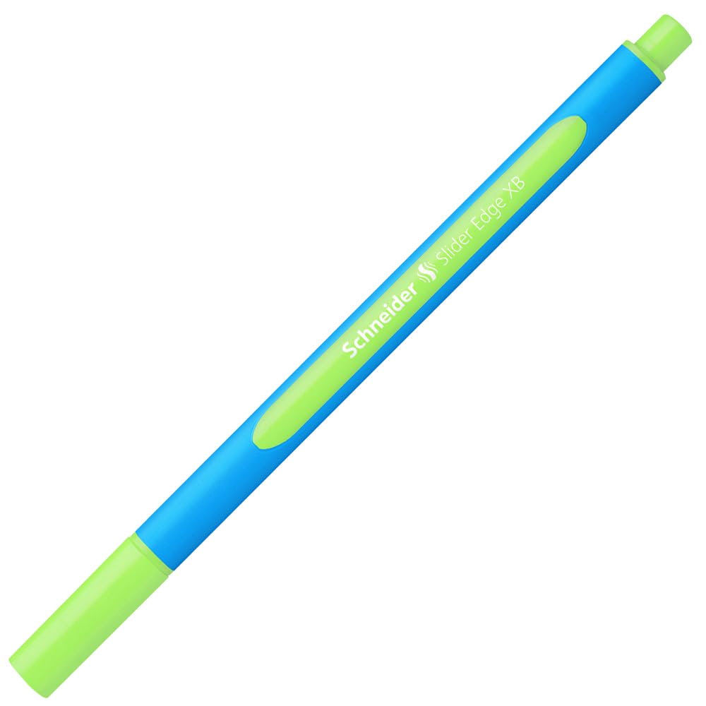 Schneider writing instruments ballpoint pen Slider Edge, cap model, XB, light green, shaft: cyan-light green, 1-pack