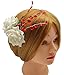 Rose Hair Comb Flower Hair Clips Wedding Party Havana Nights Hair Accessories for Women Stage Outfit (cream+hot red)