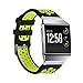 bayite Soft Silicone Sport Bands Compatible Fitbit Ionic Replacement Band Perforated Breathable Accessories Wristband Women Men Black with Fluorescent Yellow