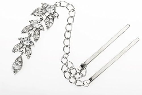 HSF Women's Flower Crystal Bindi Hair Tikka Clip Head Jewelry