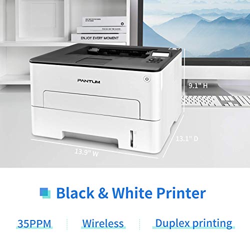 Laser Printer in Black White for Home Use, Compact Wireless Printer