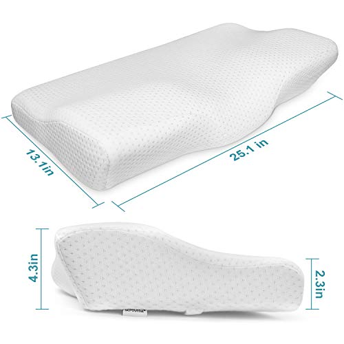 Contour Memory Foam Pillow，Orthopedic Sleeping Pillows for Side , Back
