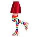 Women’s Extra Long Striped Socks Over Knee High Opaque Stockings (Rainbow)
