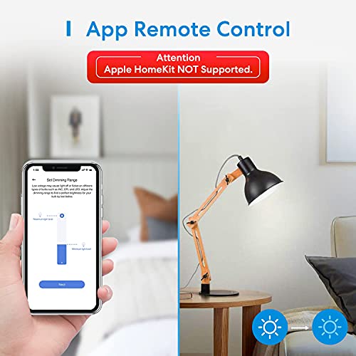 Smart Dimmer Switch, 2.4GHz WiFi Light Switches for Dimmable LED Light