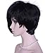 Deifor Women Fashionable Short Curly with Oblique Bangs Wigs for Cosplay Party Halloween Wig