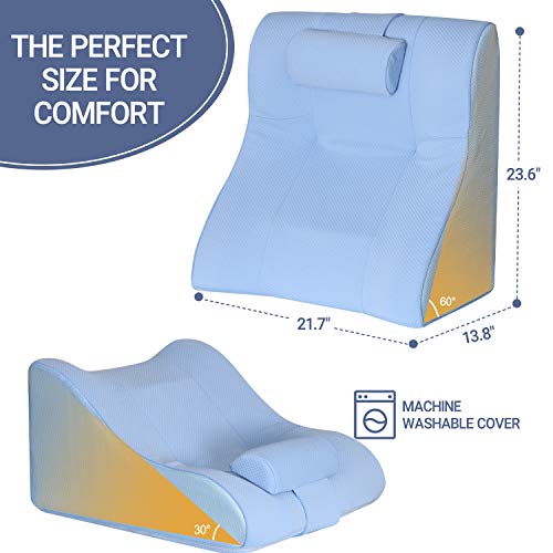 Howhom Bed Wedge Pillow with Memory Foam Top, Ergonomic Orthopedic