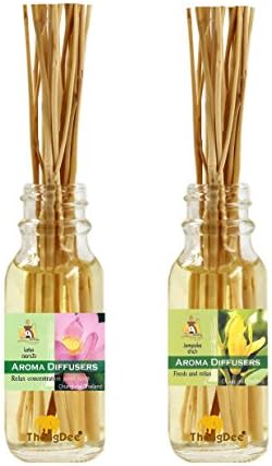 ThongDee Lotus and Champaca Floral Reed Diffuser Oils Aromatherapy Set 30ml.