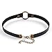 Jane Stone Vintage Gothic O-ring Link Black PU Leather Collar Choker Necklace 90s Style Punk Featuring Jewelry(Fn1807)