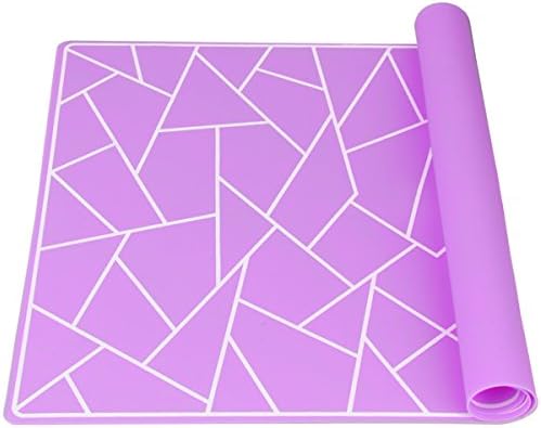 EYGOO Silicone Placemats Crackle Pattern Table Mat Heat Resistant Silicone Mat Waterproof Place Mat for Kitchen Dining Table Decoration (1PC, Pink)
