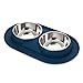 Bonza Cat or Small Dog Bowls with Spill-Proof Mat,12 oz Stainless Steel Feeding Dishes