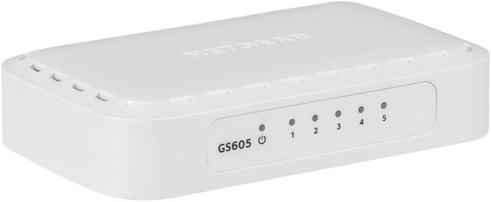 NETGEAR GS605-400PES 5-Port Gigabit Ethernet Network Switch Unmanaged