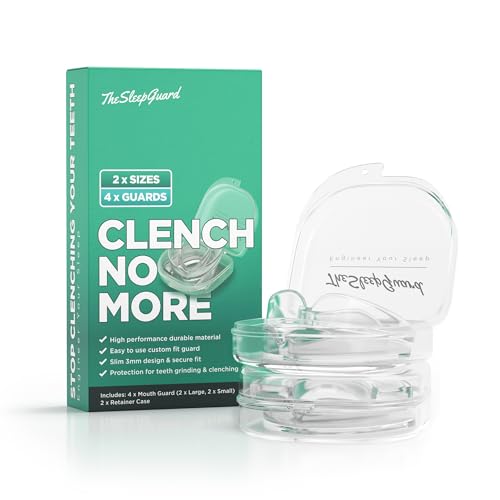 TheSleepGuard Mouth Guard for Clenching Teeth at Night [Pack of 4, Small & Large Sizes] – Custom Night Guards for Teeth Grinding – Nighttime Protection During Sleep for Men and Women