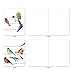 The Best Card Company - 10 Bird Note Cards Blank (4 x 5.12 Inch) - All Occasion Cards with Envelopes, Boxed Set - High Wire Birds M3318