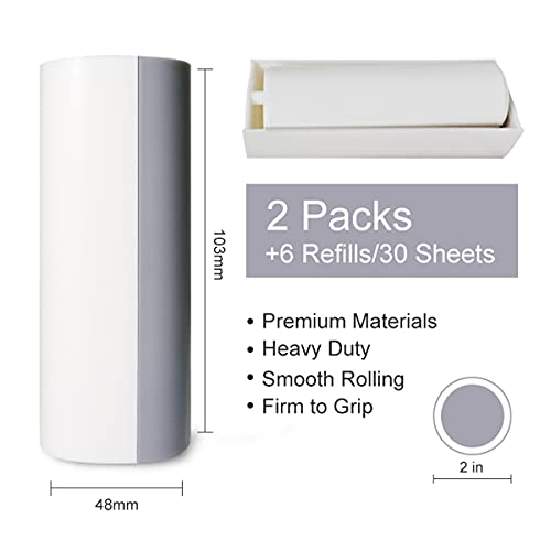 Mini Lint Rollers, Lint Rollers for Pet Hair Extra Sticky,Reusable Lint Rollers for Clothes Carpet Furniture Travel[2 Lint Rollers+6 Refiles]