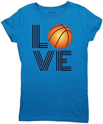 Miolu Youth Girls - Love Basketball Square - T-Shirt, Large, Turquoise
