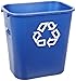 Rubbermaid Commercial FG295673 Blue Medium Deskside Recycling Container with Universal Recycle Symbol, 28-1/8 qt Capacity, 14.4