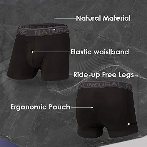 Natural Feelings 5 Pack Men's Boxer Briefs Quick Dry Travel Underwear Outdoor Sports Lightweight