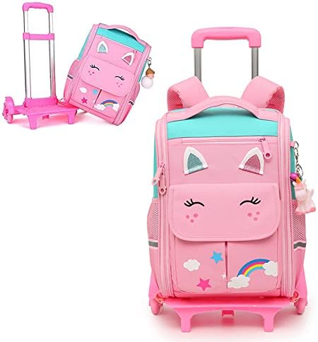 TXHVO 3Pcs Rolling Backpack For Boys, Kids Roller Bookbag With Wheels, Space Wheeled Backpacks Set For Elementary Toddler(Blue) | Kids' Backpacks