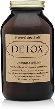 Detox Bath Salts Gift Sets - USA Made Detoxifing Bath Salts - 16.9 Oz. 100% Natural Essential Oils Infused into Himalayan Pink and Dead Sea Salts - Includes Exfoliating Gloves