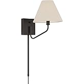 Capital Lighting 656611ES-713 Chadwick Ecru Fabric Shade Swivel Wall Sconce, 1-Light 60 Watt, 22" H x 9" W, Espresso