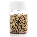 Yewig Silicone Micro Link Rings 5mm Lined Beads for Hair Extensions Tool Blonde