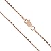 Honolulu Jewelry Company 14K Real Solid Rose Gold 1mm Rope Chain Necklace Lobster Clasp, 16