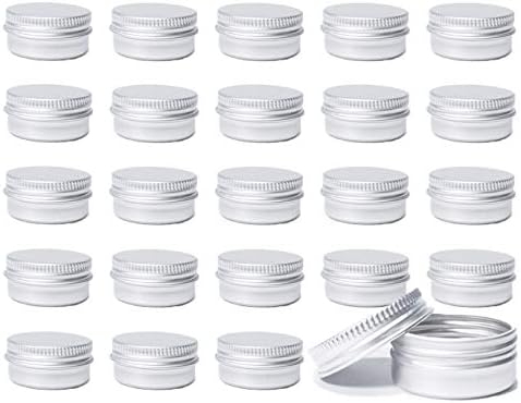 Hiraism アルミネジキャップ アルミ缶 10ml 小分け 収納 保存 容器 詰替用 ねじ蓋式 丸型 24個セット