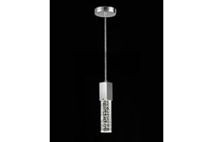 Mecgirn Modern Crystal Pendant Lights for Kitchen Island, Silver Chrome Pendant Light Fixtures 1-Light, Bubble Crystal Pendant Lighting for Bar Over Sink, GU10 Base (Bulb Not Included)