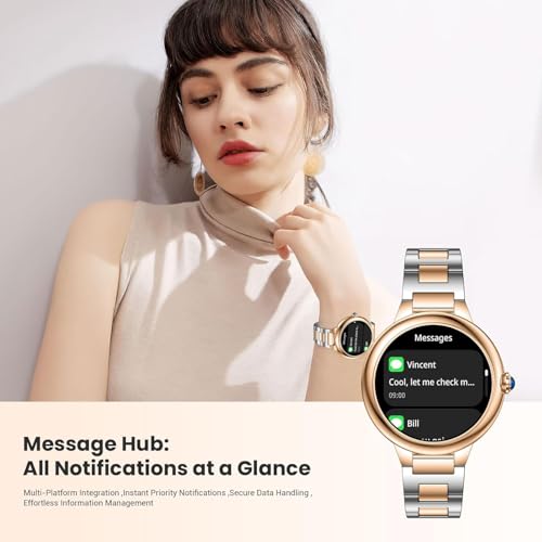 2026 Luxury Smart Watch for Women, 1.19" AMOLED Display, DA GPT Smartwatch, Heart Rate, Blood Oxygen Pressure, Sleep Monitor, 107 Sports Modes Fitness Tracker, Compatible with iOS & Android