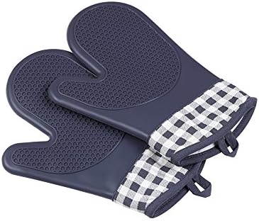 YomiI Heat-Resistant-Kitchen BBQ-Grill Oven Mitts (2-Pack)