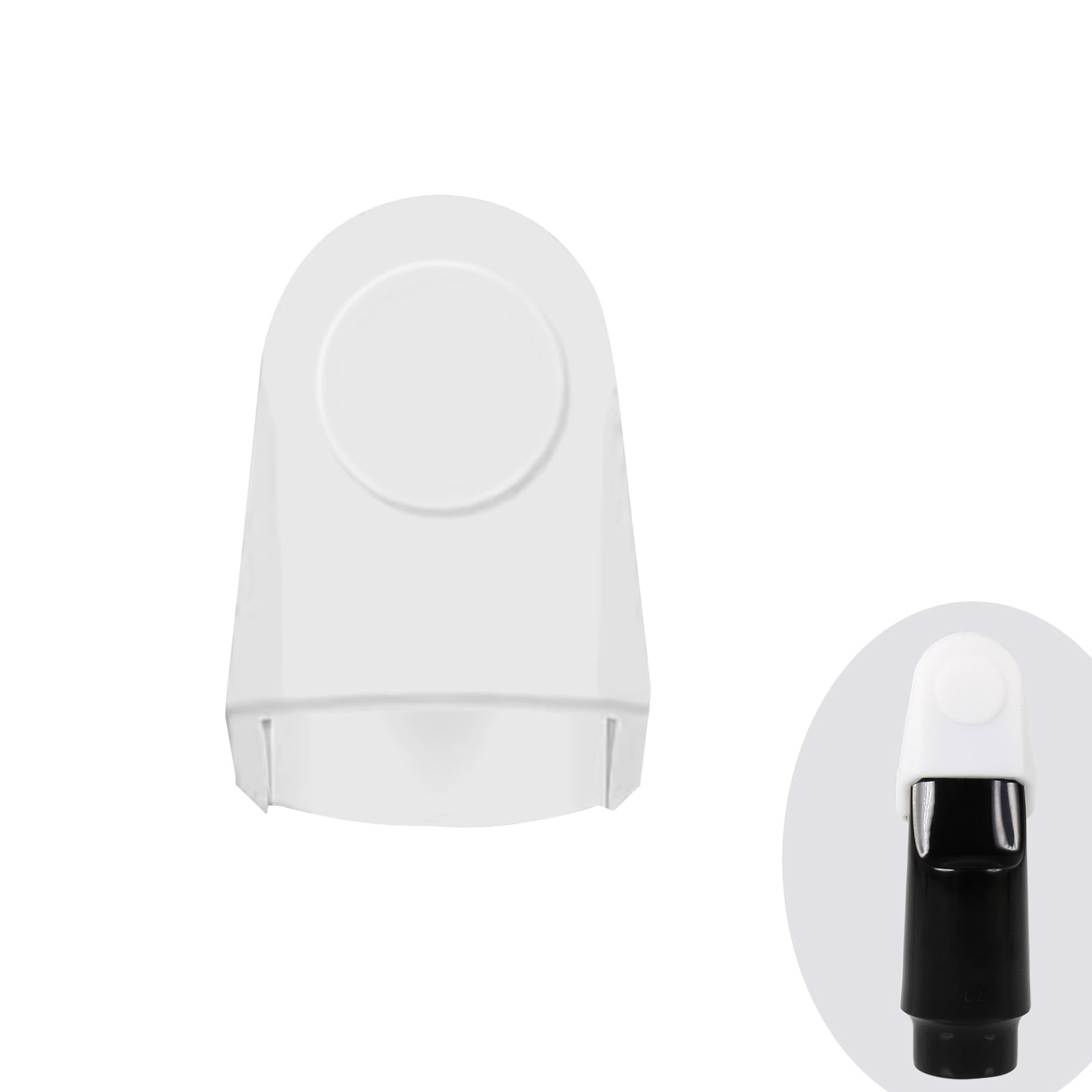 Silica Gel Mouthpiece Cap Durable Mouthpiece Protector for Soprano Saxophone Sax Mouthpiece Protective Cap(White)