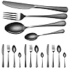 Cutlery-Flatware-Set24-Piece-Silverware-Set-with-Gift-Box-Stainless-Steel-Tableware-Dinnerware-Sets-Knife-Fork-Spoon-Service-for-6-Multipurpose-Use-Safe-for-Home-Kitchen-Party-Black Cutlery Flatware Set,24 Piece Silverware Set with Gift Box Stainless Steel Tableware Dinnerware Sets Knife Fork Spoon…