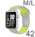 Apple Watch Band - Vitech Soft Silicone Nike+ Sport Style Replacement iWatch Strap band for Apple Wrist Watch Series 1 Series 2 (42mm Silver/Volt)