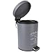 Home Basics Paris Collection Bathroom Accessories, Office, Bedroom, Decorative Waste Basket With Stylish Accent Decor To Complement Any Bathroom, 3 Liter Waste Bin, Grey