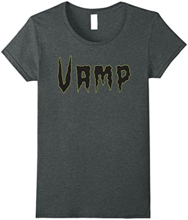 Womens Cool Vamp Vampire Halloween Statement Tshirt Large Dark Heather