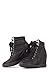 Top Moda Eric-9 Women's High Top Lace Up Fashion Sneaker Wedge - Black Nubuck PU
