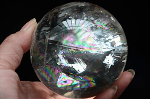 Real Tibetan Himalayan High Altitude Clear Crystal Quartz Rainbow Ball Sphere Orb 2.99 Inch Spiritual Reiki Healing
